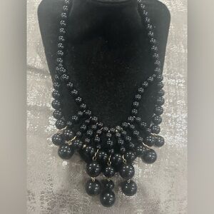 Elegant Black Beaded Necklace